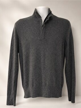 Banana Republic Italian Yarn Quarter-Zip Sweater Men’s Medium Charcoal